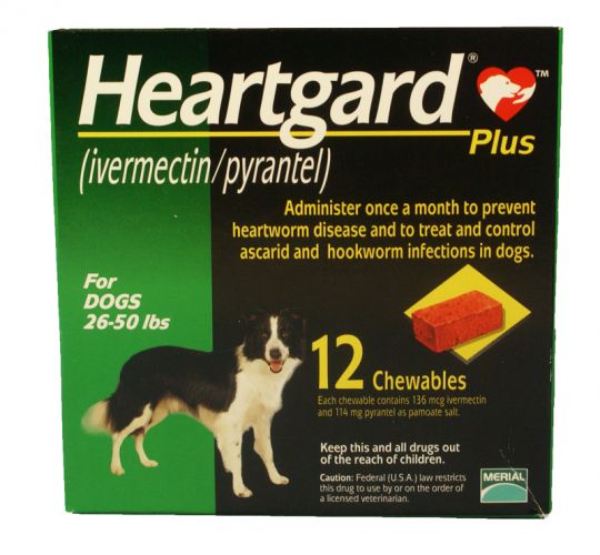 12 MONTH Heartgard Plus Green for Dogs 