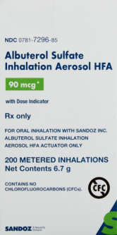 Albuterol Sulfate HFA Inhaler 90mcg 6.7g