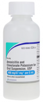 Amoxicillin 400mg/5mL and Clavulanate Potassium 57mg/5mL Oral Suspension 100mL