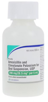 Amoxicillin 200mg/5mL and Clavulanate Potassium 28.5mg/5mL Oral Suspension 75mL