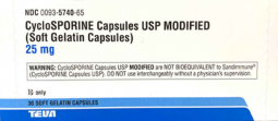 Cyclosporine Modified 25mg 30 Capsules