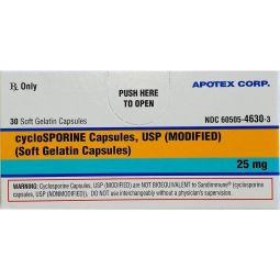 Cyclosporine Modified 25mg 30 Capsules