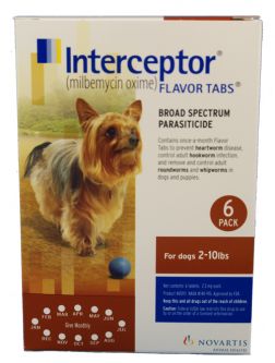1 MONTH Interceptor For Dogs 2-10lbs