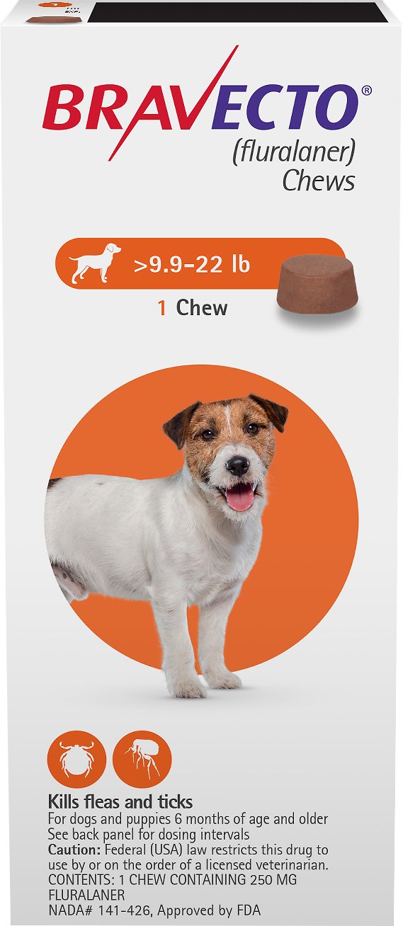 Bravecto 1-Month Chews for Dogs 4.4-9.9lbs, 1 Month Supply