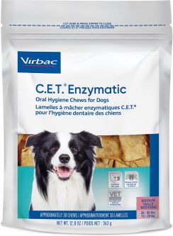 C.E.T. Enzymatic Oral Hygiene Chews for Dogs Medium 30 ct
