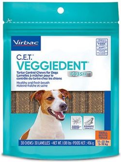 C.E.T. VeggieDent FR3SH Tartar Control Chews for Dogs Small 30 ct