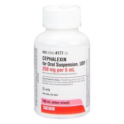 Cephalexin Suspension 250mg/5mL 100mL Bottle