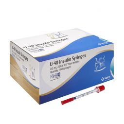 Vetsulin U-40 Insulin Syringes 1/2cc 29g x 0.5'' 100ct