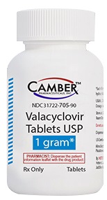 Valacyclovir 1000mg PER TABLET