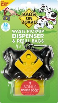 Bags on Board Bone Dispenser with 30 Refill Bags BLACK