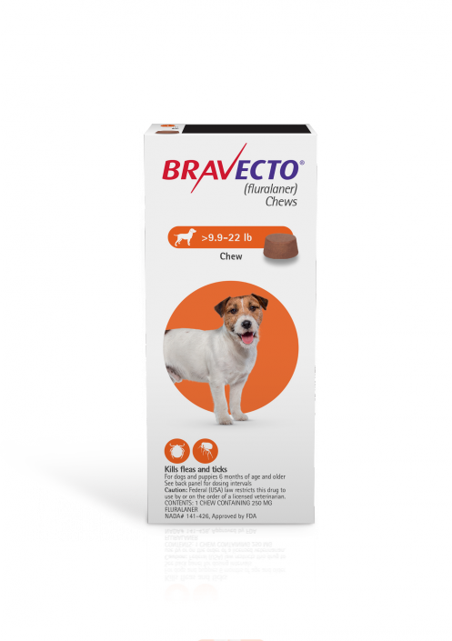 Bravecto 250 Mg For Dogs 9 9 22 Lbs 6 Chews