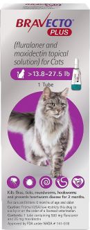 Bravecto Plus Topical for Cats 13.8 to 27.5 lbs (1 Dose)