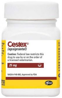 Cestex (Epsiprantel) 25mg 50 Tablets