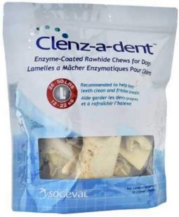Clenz-a-dent Rawhide Chews for Dogs Large 30 Count