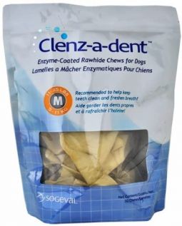 Clenz-a-dent Rawhide Chews for Dogs Medium 30 Count