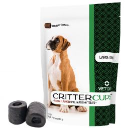 CritterCups Pill Masking Treats for Large Dogs, Bacon Flavor, 7.41oz