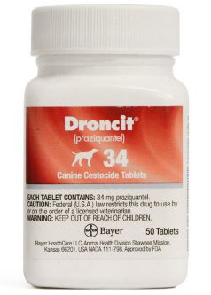 Droncit 34 mg (praziquantel) PER TABLET
