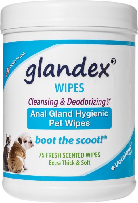 Anal gland outlet wipes