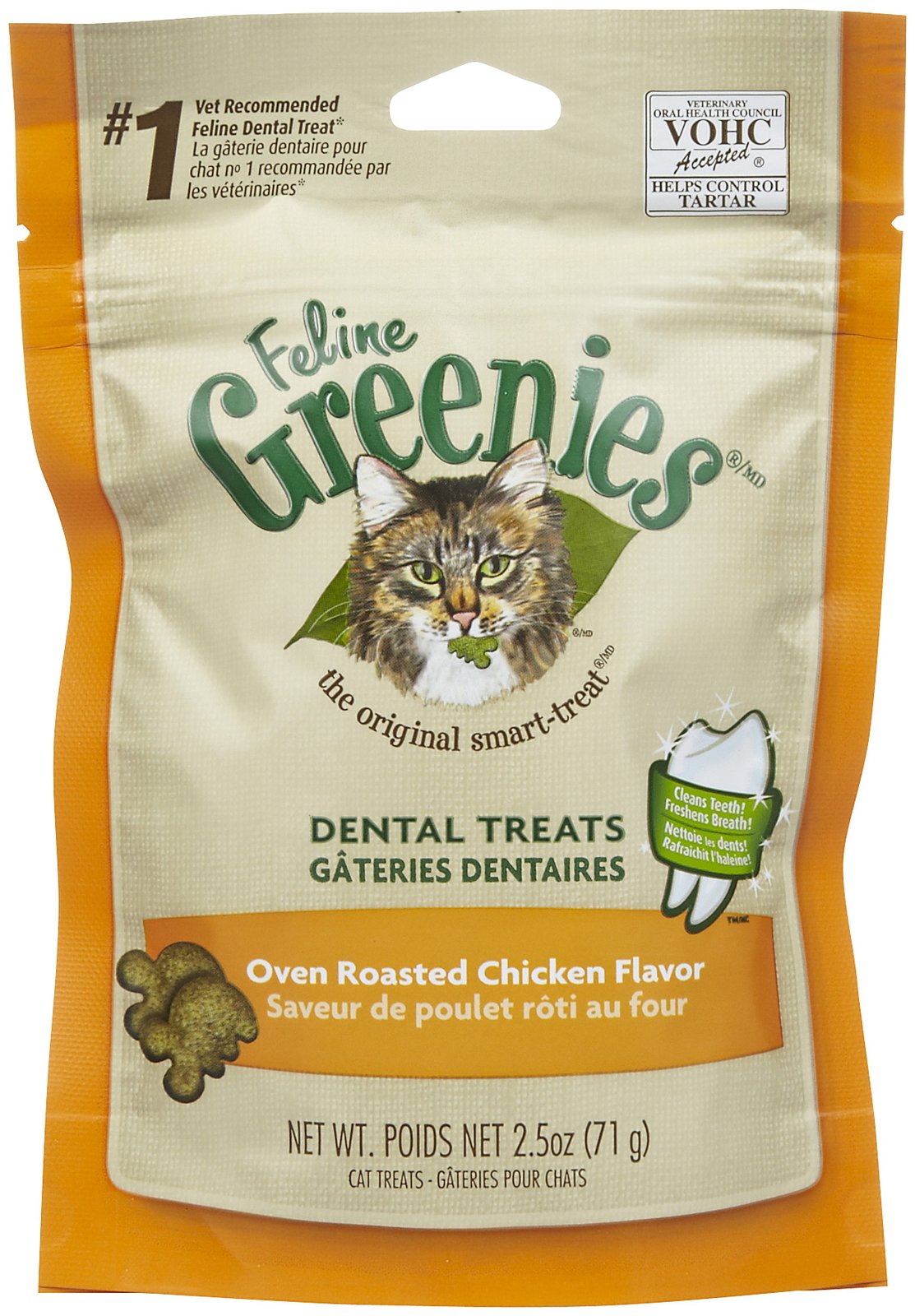 Greenies Feline Dental Treats - Oven Roasted Chicken 2.5oz