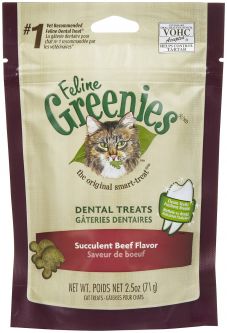 Greenies Feline Dental Treats Succulent Beef 2.5oz