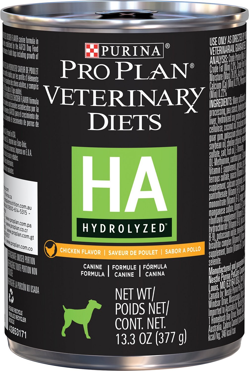 Purina Pro Plan Veterinary Diets HA Hydrolyzed Formula Chicken Flavor Wet Dog Food 13 3 Oz 12 Cans 