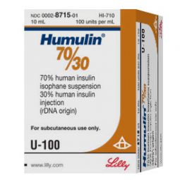 Humulin 70/30 Insulin 100 units/mL, 10mL Vial