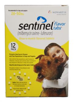 Sentinel Yellow 12 MONTH for Dogs and Puppies 26-50lbs