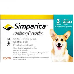 Simparica Chewable For Dogs 22.1-44 lbs 3 TABLETS