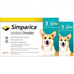 Simparica Chewable For Dogs 22.1-44 lbs 6 TABLETS