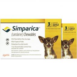 Simparica Chewable For Dogs 2.8-5.5 lbs 6 TABLETS