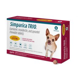 Simparica Trio For Dogs 2.8-5.5 lbs 6 Tablets