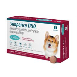 Simparica Trio For Dogs 22.1-44 lbs 6 Tablets