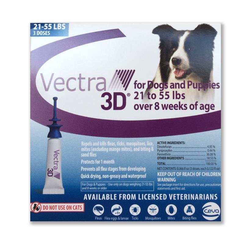 Vectra 3D For Dogs 21-55 lbs 3 Pack