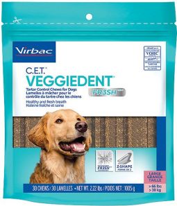 C.E.T. VeggieDent FR3SH Tartar Control Chews for Dogs Large 30 ct
